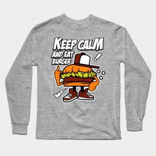 KEEP CALM AND EAT BURGER CARTOON Long Sleeve T-Shirt